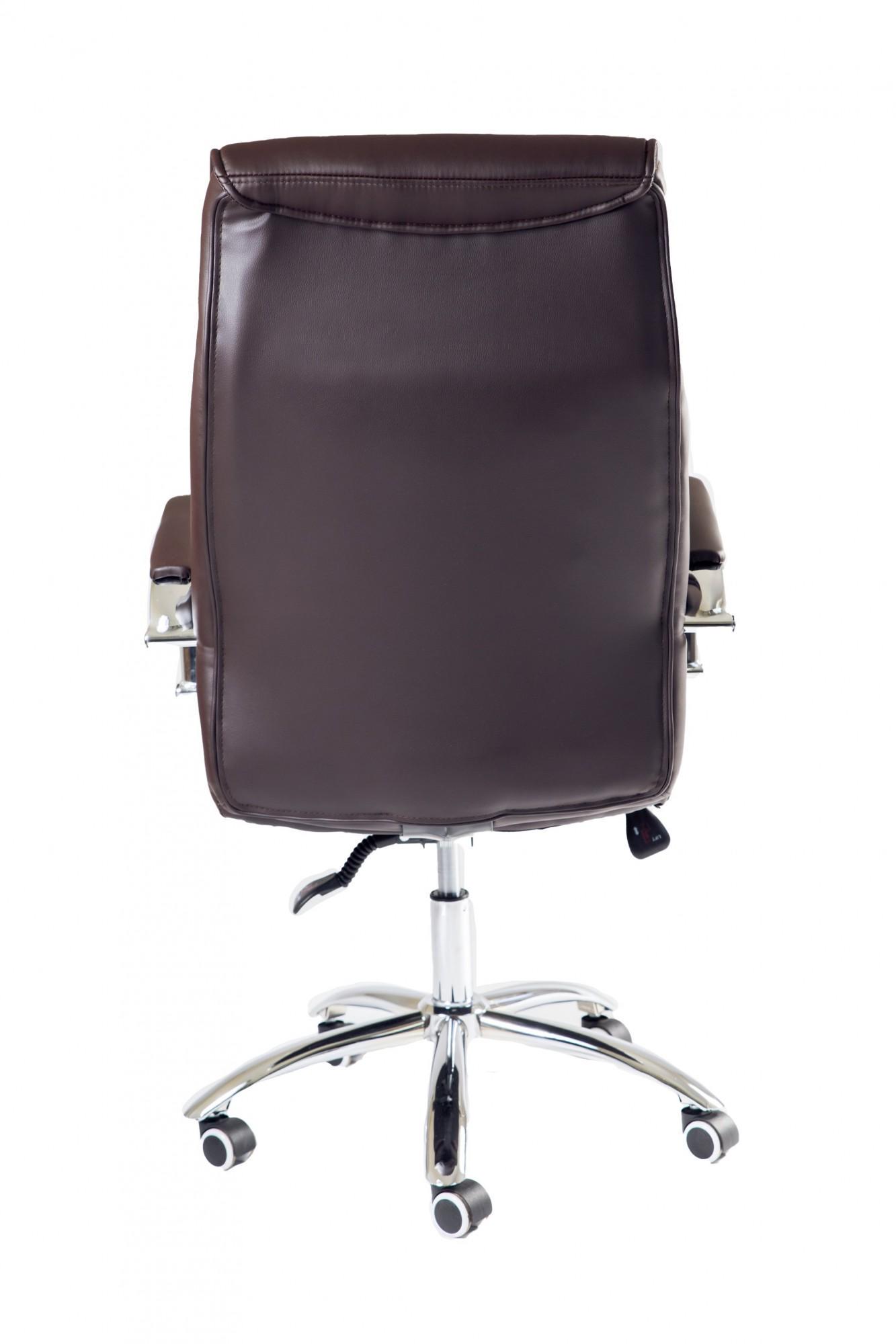 Кресло офисное компьютерное DionysusDesign хром Anyfix экокожа Коричневый - фото 5