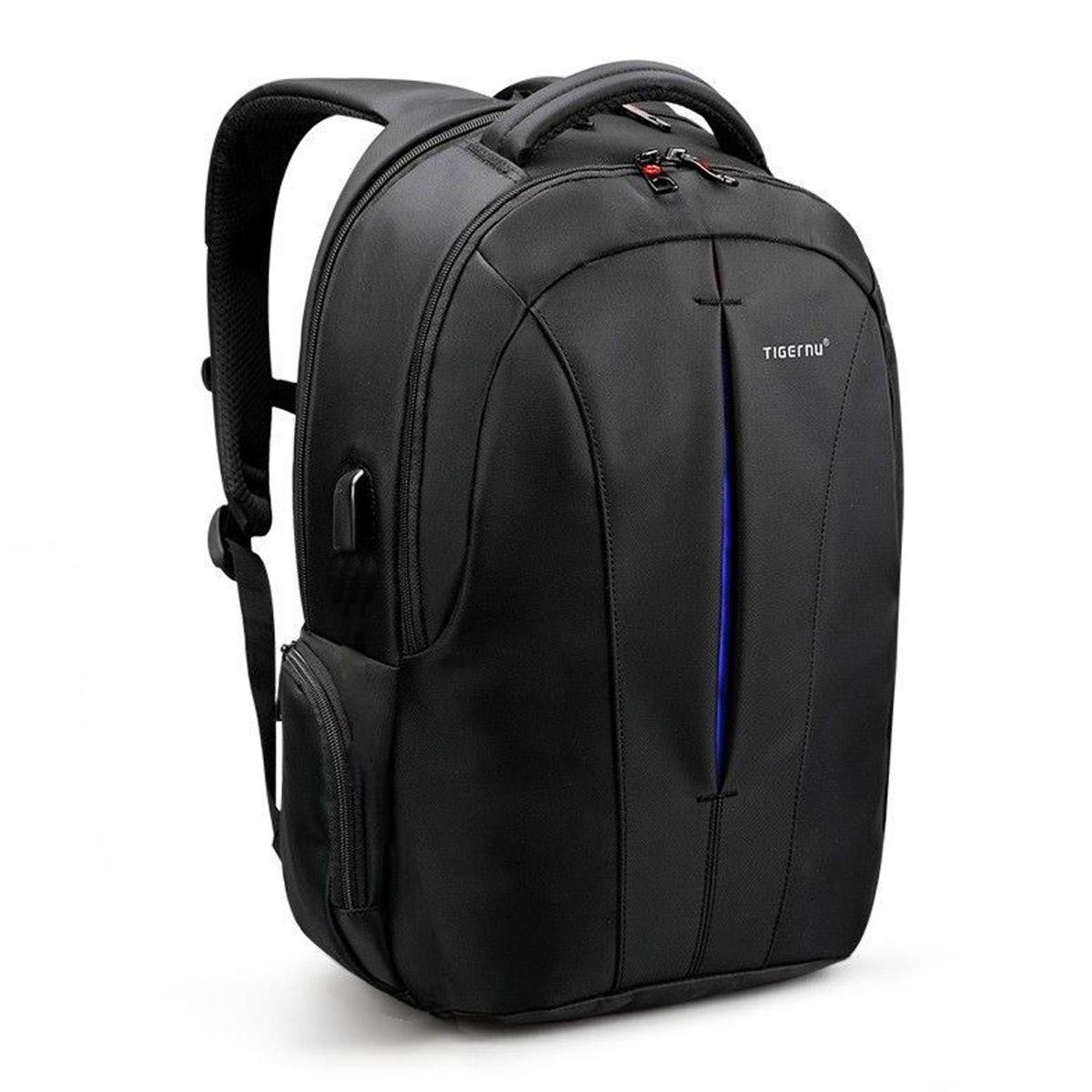 Городской рюкзак Tigernu T-B3105U для ноутбука 15,6" с USB 18 л + кодовый замок Черный/Синий (1746)