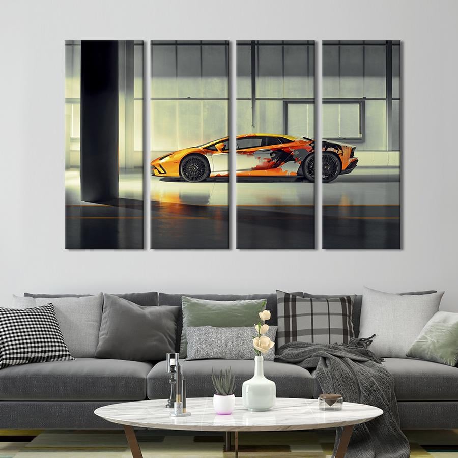Картина на холсте Роскошный автомобиль Lamborghini Aventador S 89x53 см (1248-41)