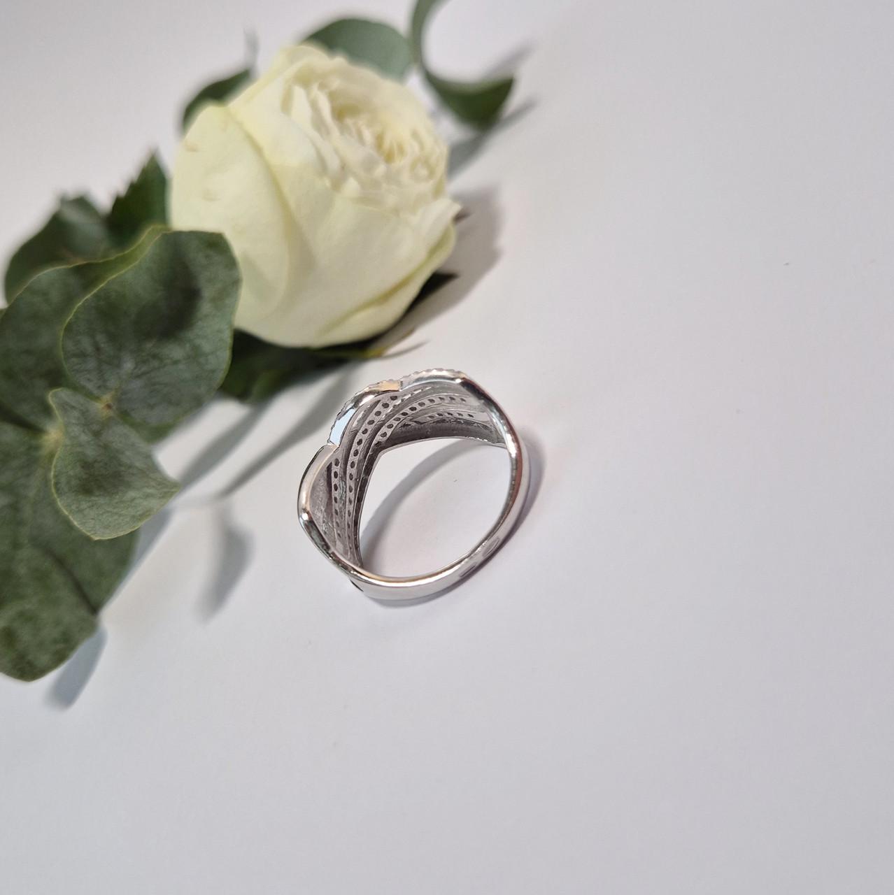 Каблучка широка із каменями срібло 925 проби родоване 3,10 г р. 17.5 (4294р) - фото 4 Каблучка широка із каменями срібло 925 проби родоване 3,10 г р. 17.5 (4294р) - фото 4