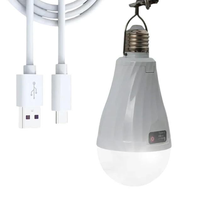 Лампа аварійна акумуляторна 2в1 в цоколь і USB 20 Вт (TR-20WUSB)