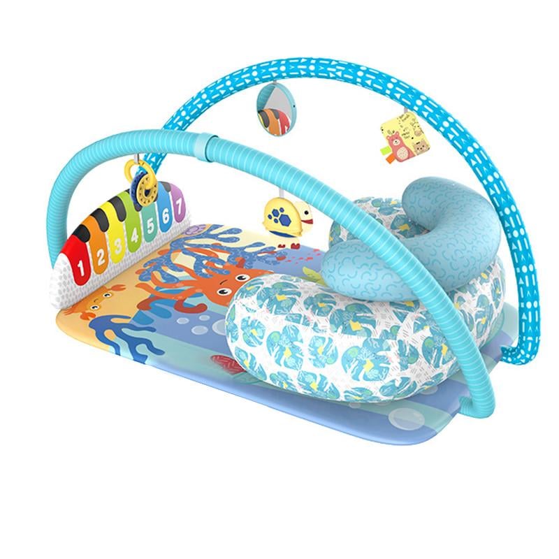 Развивающий коврик для новорожденных интерактивный YRB SDZ-1817 Whale Пианино интерактивный музыкальный Blue (25713917)