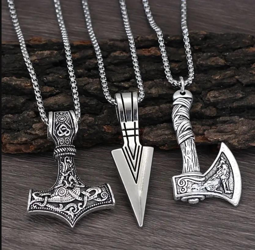 Подвеска мужская Топор Волк/Фенрир/Наконечник копья северный 3 шт. (28349452) Подвеска мужская Топор Волк/Фенрир/Наконечник копья северный 3 шт. (28349452)