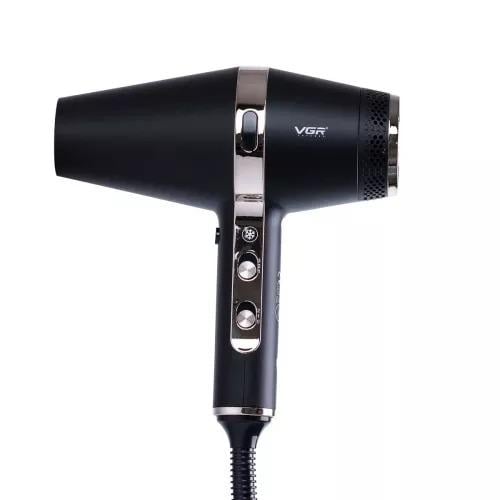 Фен для укладки и сушки волос VGR V 451 с 3 насадками 2000 Вт Черный (451L)