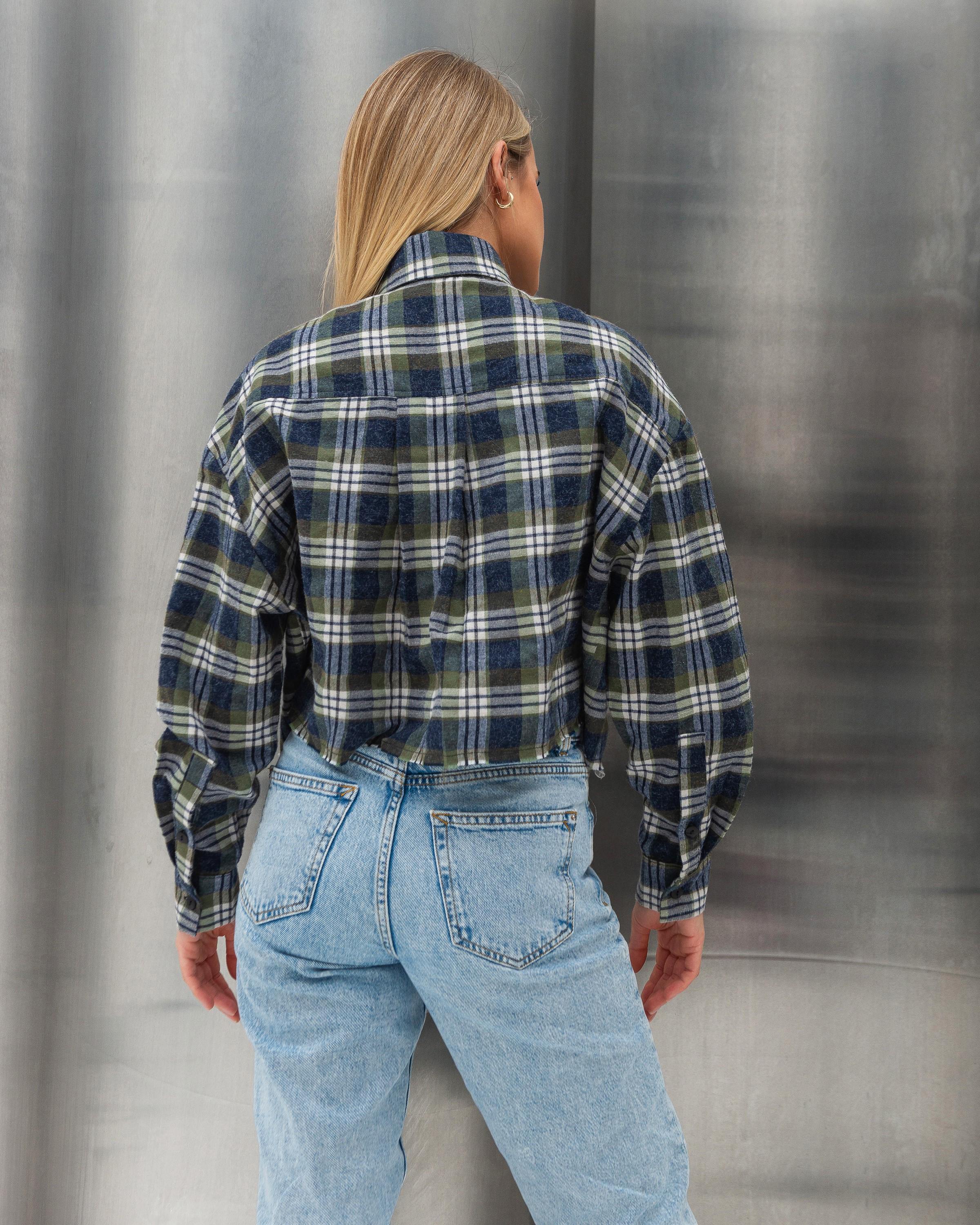 Сорочка жіноча ZF Inspire 1662 тепла коротка у клітинку L-XL Зелений (1662-Green-L-XL) - фото 2