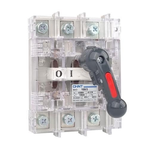 Выключатель-разъединитель CHINT NH40-100/3 стандартная рукоятка (393529)