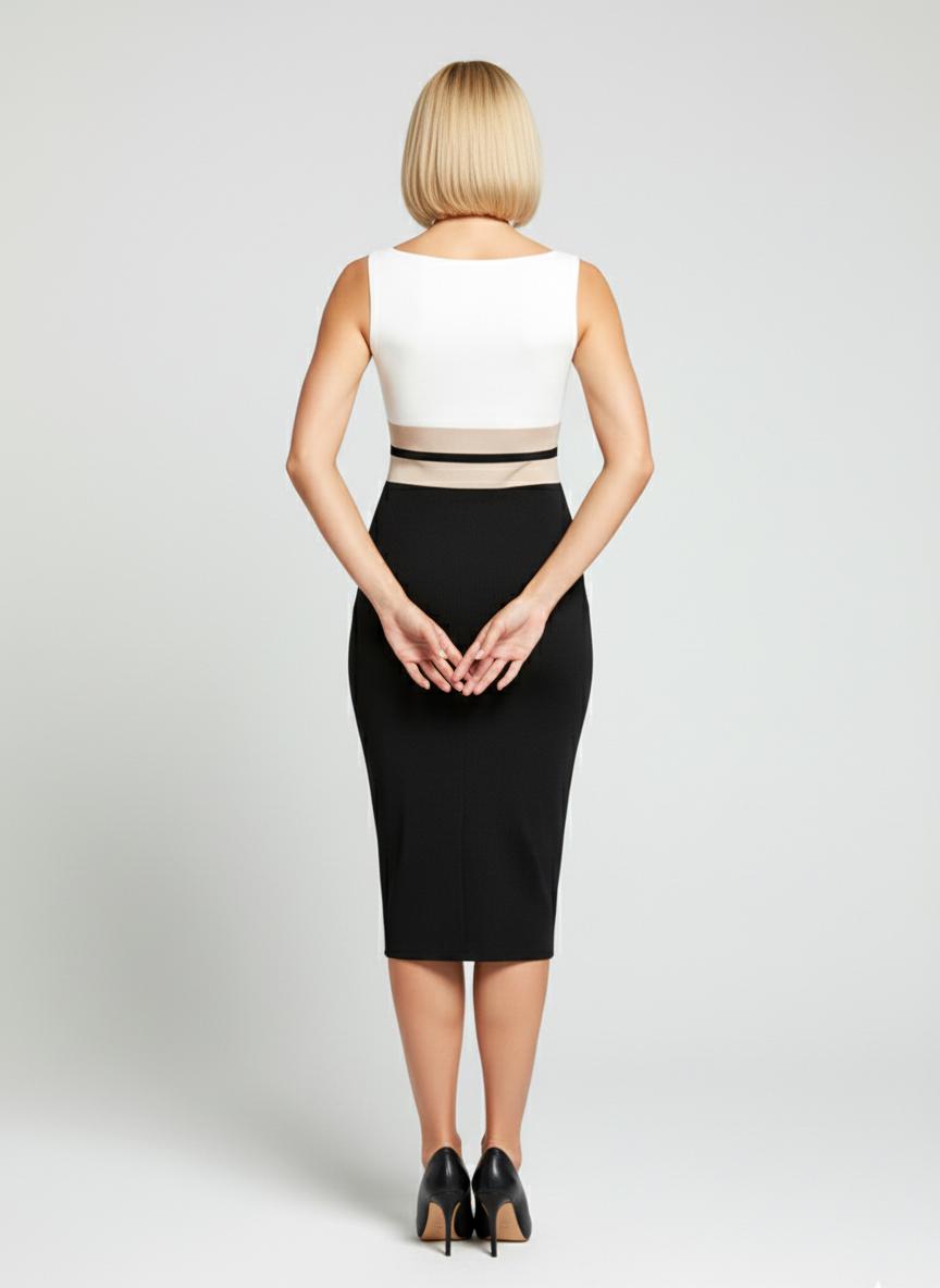 Платье миди в полоску трикотажное с квадратным вырезом M (ZC-215) - фото 5 Платье миди в полоску трикотажное с квадратным вырезом M (ZC-215) - фото 5