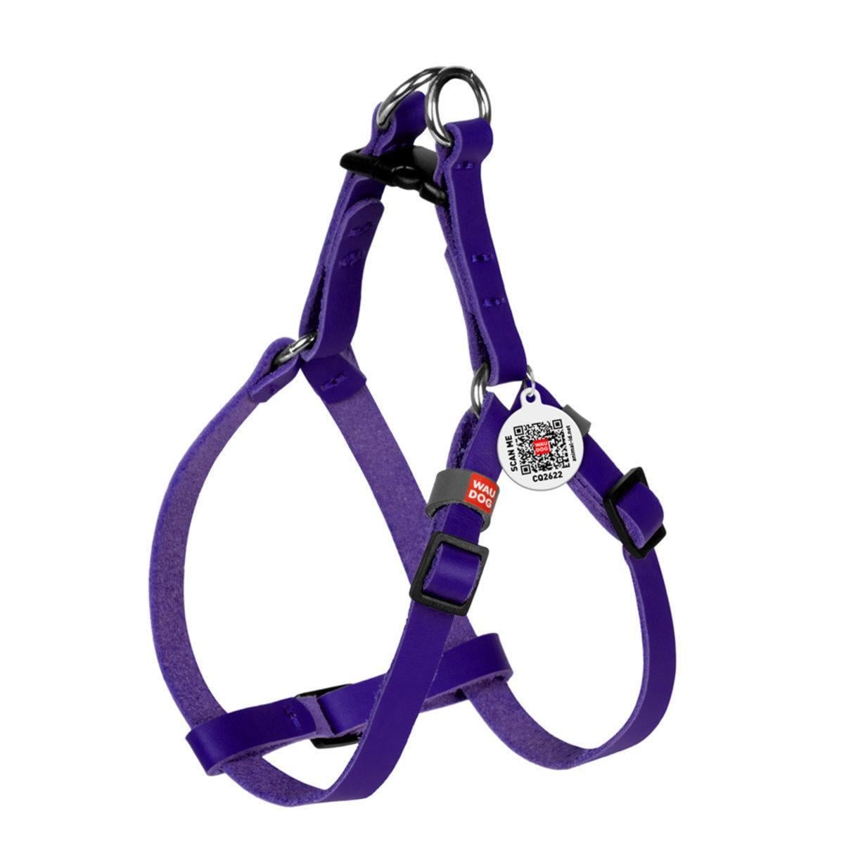 Шлея для кошек/мелких собак Waudog Classic с QR паспортом/кожаная/пластиковым фастексом XS 10 мм х 28-40 см Фиолетовый (60109 Col) Шлея для кошек/мелких собак Waudog Classic с QR паспортом/кожаная/пластиковым фастексом XS 10 мм х 28-40 см Фиолетовый (60109 Col)