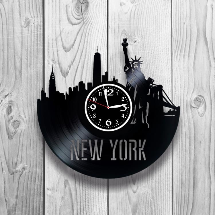 Часы настенные Американский стиль 0078 из виниловой пластинки