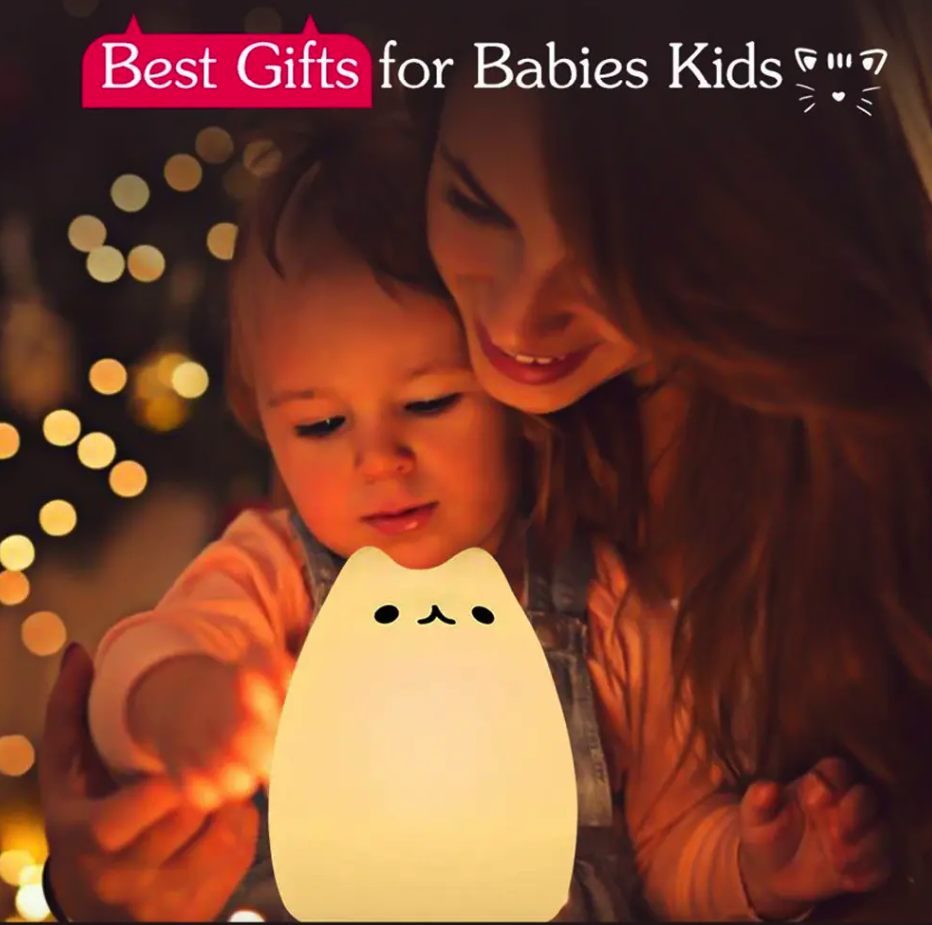 Ночник силиконовый детский Котик 7 режимов - фото 9