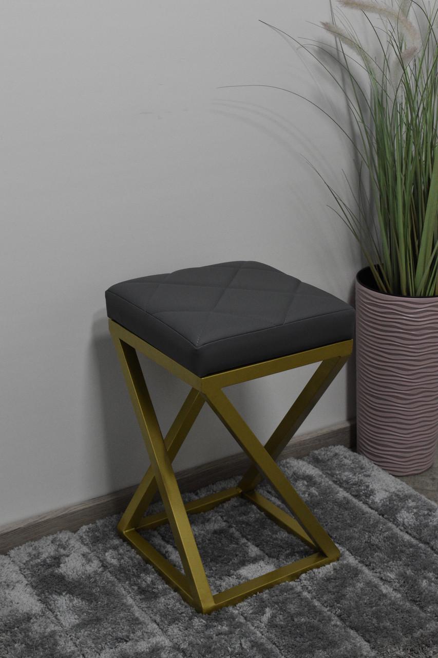 Табурет кухонний Каламіт-Z Лофт з м'яким сидінням 30х30х45 см Темно-сірий (29519067)