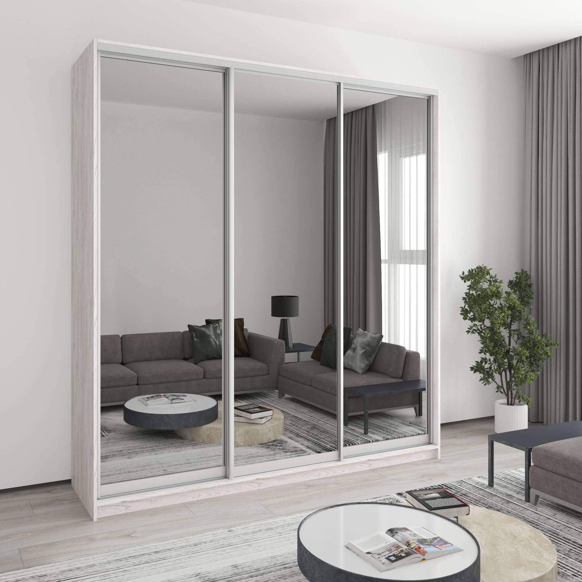 Шкаф-купе трехдверный Mebel Star Стандарт AL 220х45х240 см Аляска серый (MBS-1878) Шкаф-купе трехдверный Mebel Star Стандарт AL 220х45х240 см Аляска серый (MBS-1878)