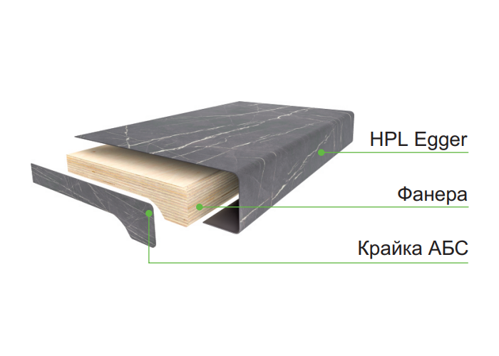 Подоконник деревянный Alber Elite 450 мм Сланец (AESL-450) - фото 5
