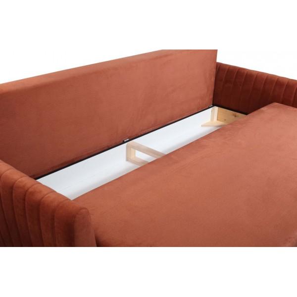 Диван раскладной Perfect Home Frezja натуральное дерево ДСП/ткань Element 09 Кирпичный (49507) - фото 4 Диван раскладной Perfect Home Frezja натуральное дерево ДСП/ткань Element 09 Кирпичный (49507) - фото 4