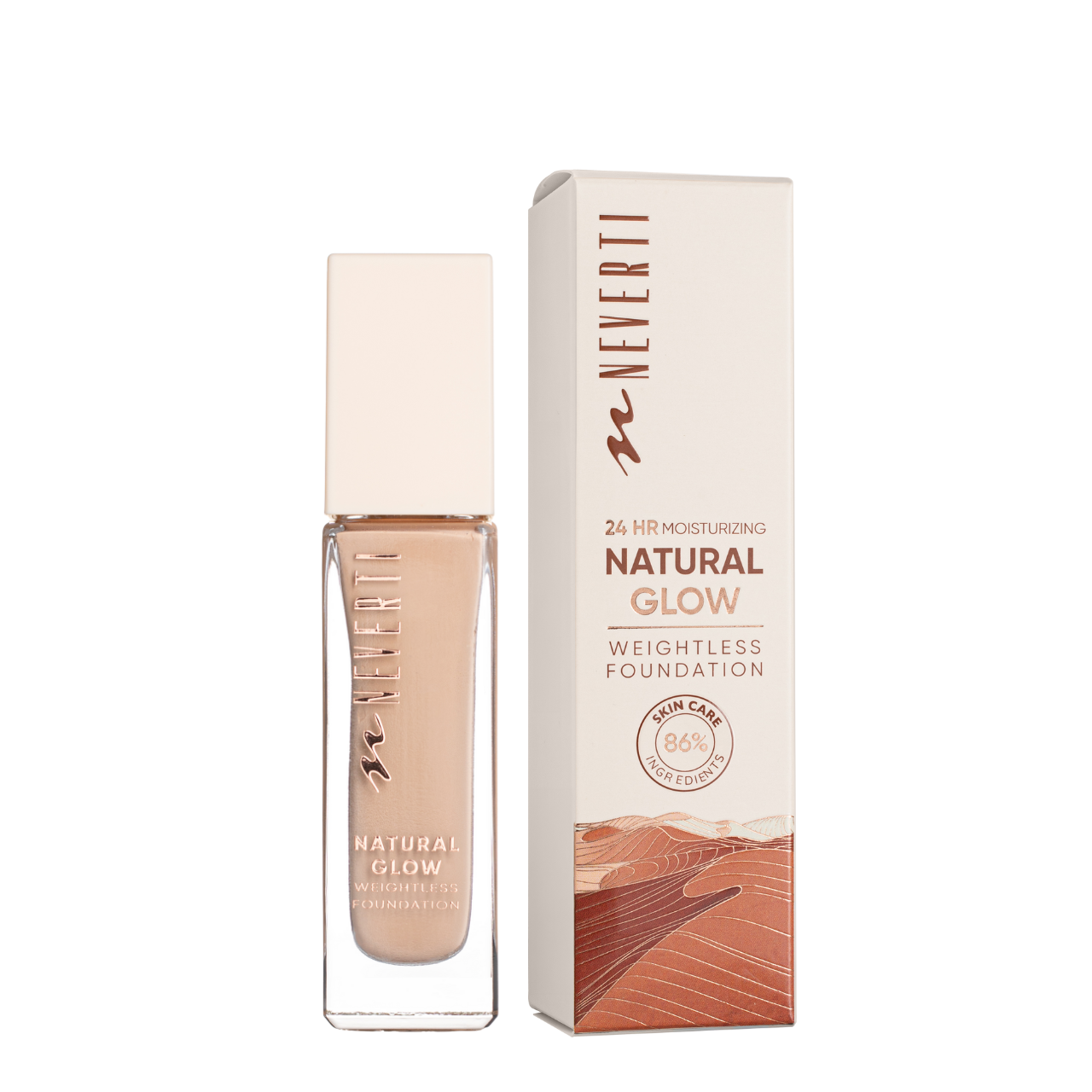 Тональна основа для обличчя Neverti Natural Glow зволожувальна 32 мл 003 Soft Beige (NP301)