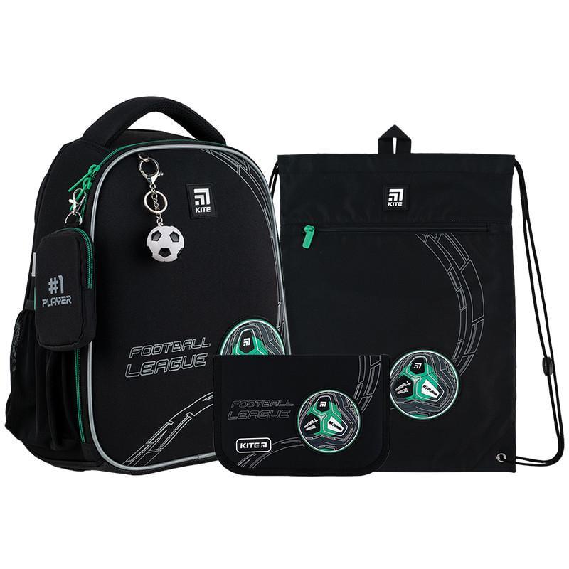 Набор школьный для мальчика младших классов KITE SET_K24-555S-9 Football рюкзак/пенал/сумка для обуви (2296749427)