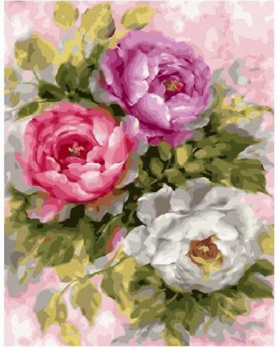 Картина по номерам Brushme Три пионовидные розы 40x50 см (BK-GX25869)