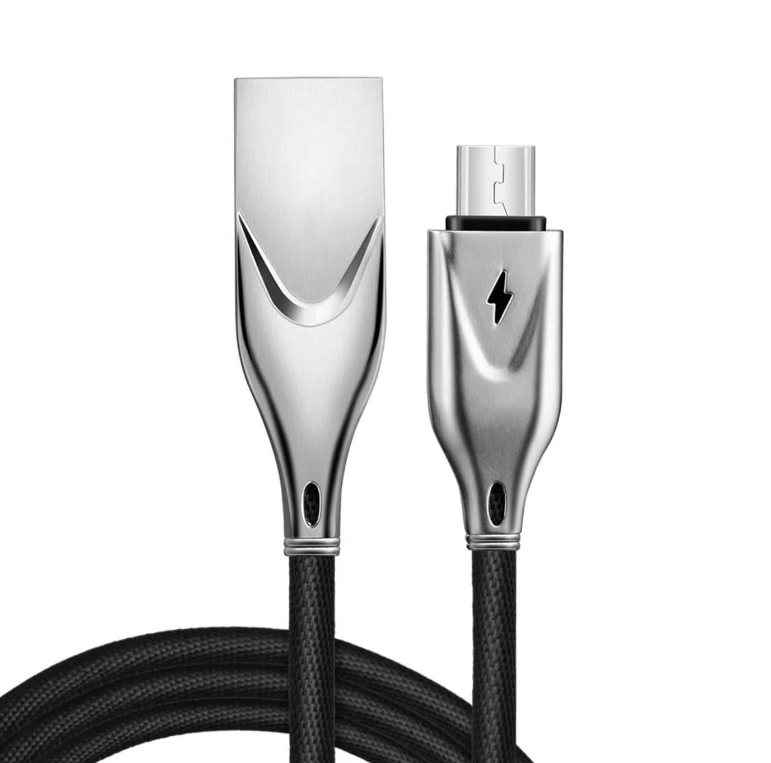 Кабель USB Android microUSB 2,4 A для быстрой зарядки 1 м Черный (1059931852)