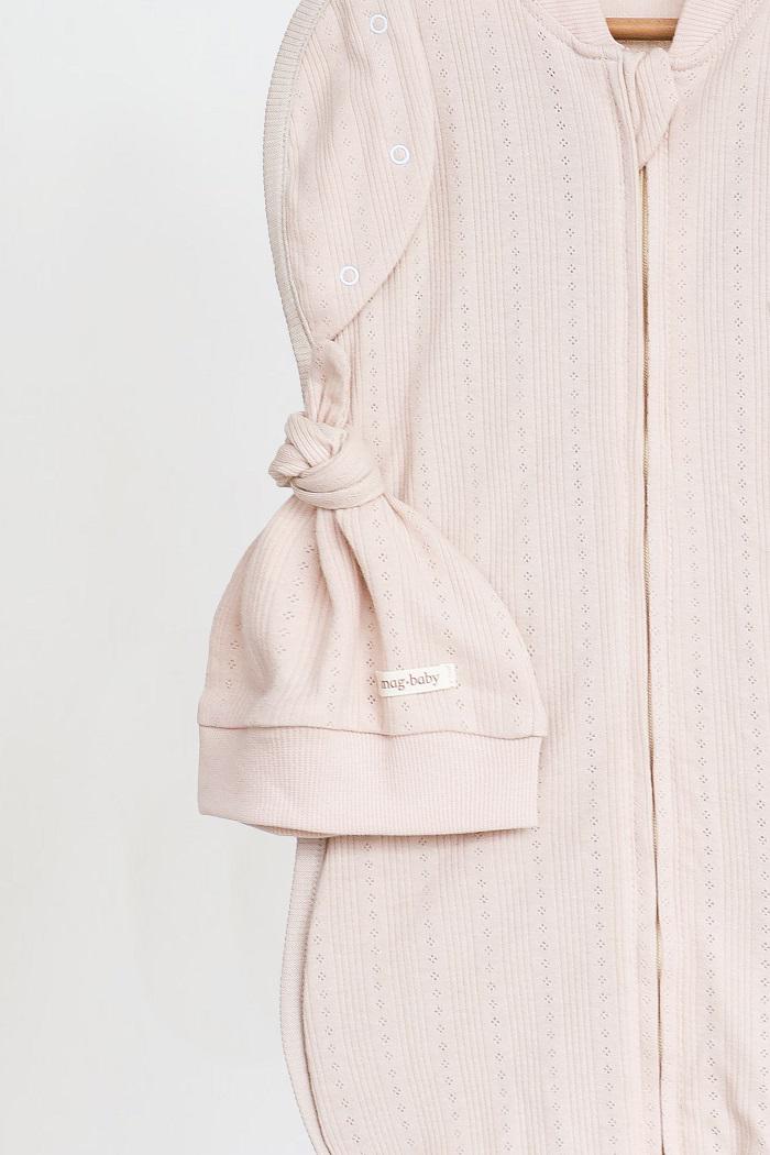 Пелюшка-кокон з шапочкою літня перфорована для новонародженного безрозмірна на блискавці 0-9 міс 1 м (MG147) - фото 2