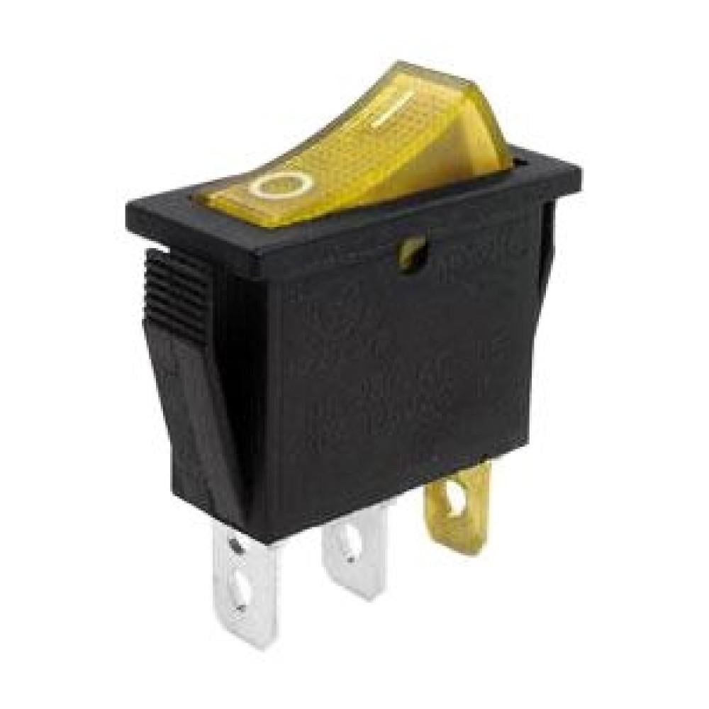 Переключатель Lemanso LSW01 KCD3-102N узкий Желтый