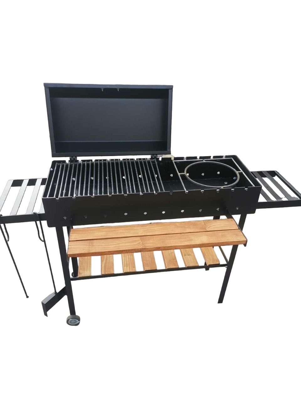 Мангал со съемной жаровней/крышкой и столиком 145х85х60 см 5 мм (14-62-117Т)