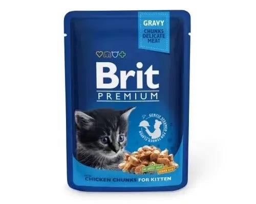 Влажный корм для котят Brit Premium Cat pouch с курицей 100 г