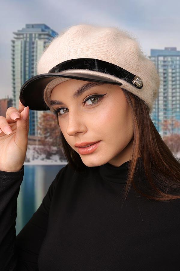 Берет с козырьком Braxton Ивы женский Кремовый (4953)