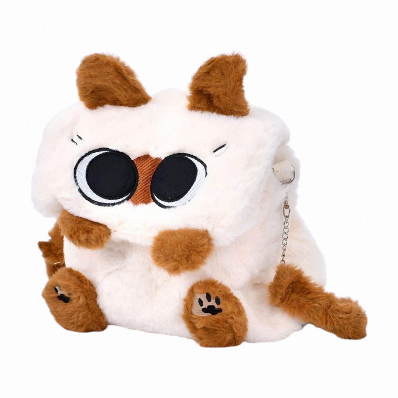 Рюкзак YG0053 26x24x10 см в форме котика 3 л Бежевый с коричневый Рюкзак YG0053 26x24x10 см в форме котика 3 л Бежевый с коричневый