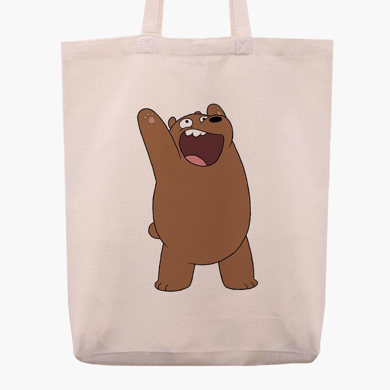 Еко сумка шоппер We Bare bears 41х39х8 см Бежевий (9227-1777-WTD) - фото 3