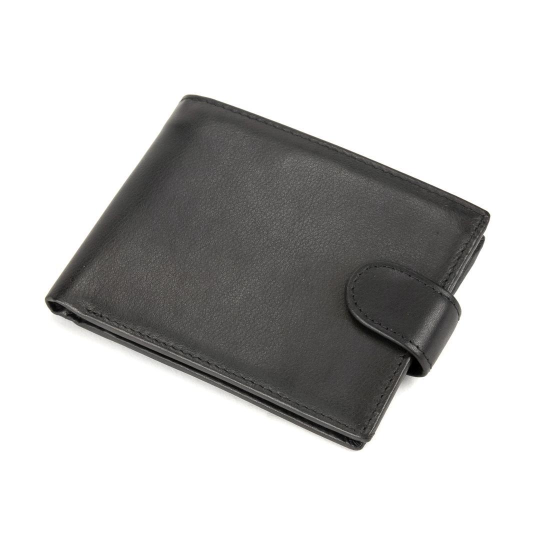 Портмоне шкіряне Royal Bag M39-8068BRA на кнопці Чорний (7650)