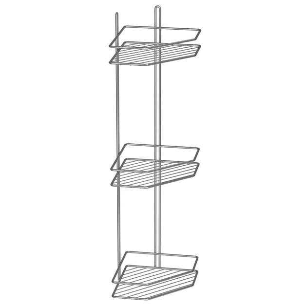 Полка угловая MOBILITY 3-х ярусная для ванной комнаты металлическая 57х20х20х27 см Металлик (26650306) - фото 2 Полка угловая MOBILITY 3-х ярусная для ванной комнаты металлическая 57х20х20х27 см Металлик (26650306) - фото 2