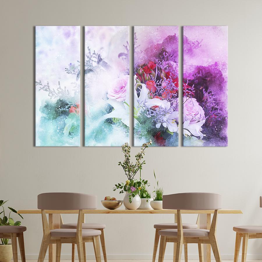 Картина на холсте Живописный букет цветов 209x133 см (854-41) Картина на холсте Живописный букет цветов 209x133 см (854-41)