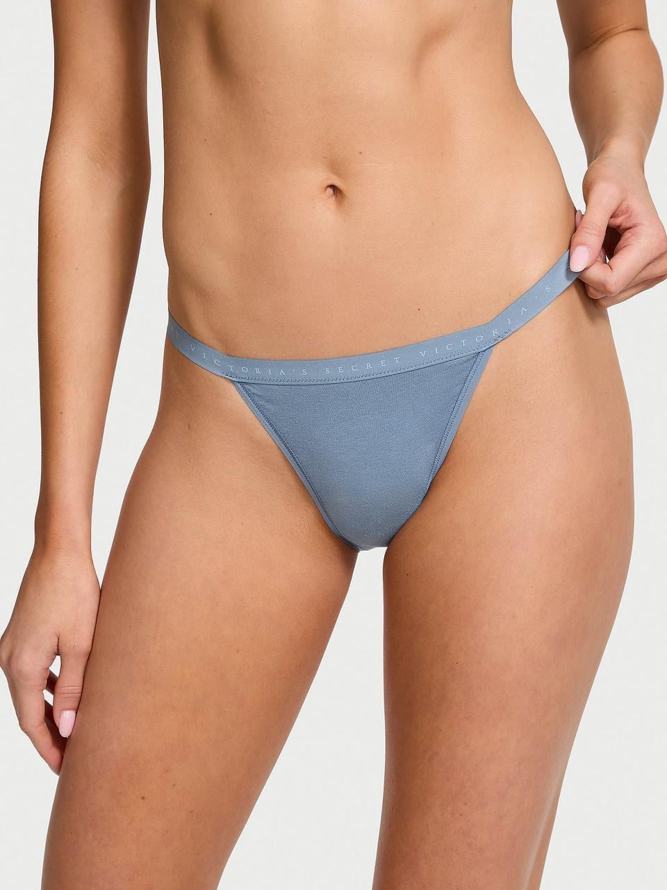 Трусики жіночі Victoria's Secret Stretch Cotton String Bikini XS Синій (2349196868)