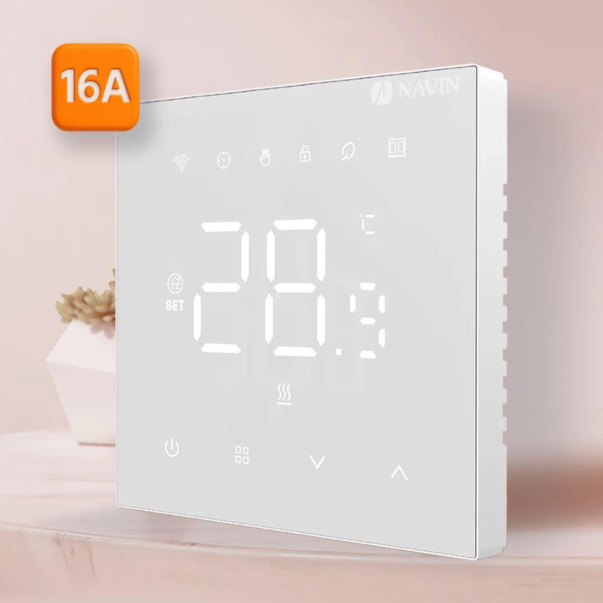 Терморегулятор для теплої підлоги WT410 W-16A з Wi-Fi з зовнішнім датчиком температури Білий (S24-160273-8686) - фото 2