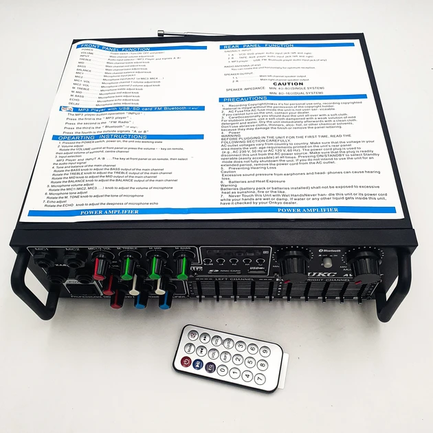 Підсилювач потужності UKC AV-326BT з функцією караоке з Bluetooth (5149) - фото 8 Підсилювач потужності UKC AV-326BT з функцією караоке з Bluetooth (5149) - фото 8