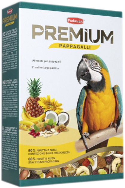 Корм для больших попугаев Padovan Premium Pappagalli Повседневный 500 г (PP00728)