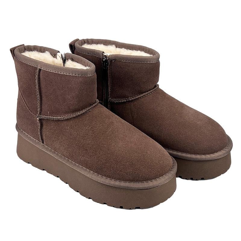 Угги женские замшевые на платформе 50854 p. 40 26 см Коричневый - фото 1 Угги женские замшевые на платформе 50854 p. 40 26 см Коричневый - фото 1