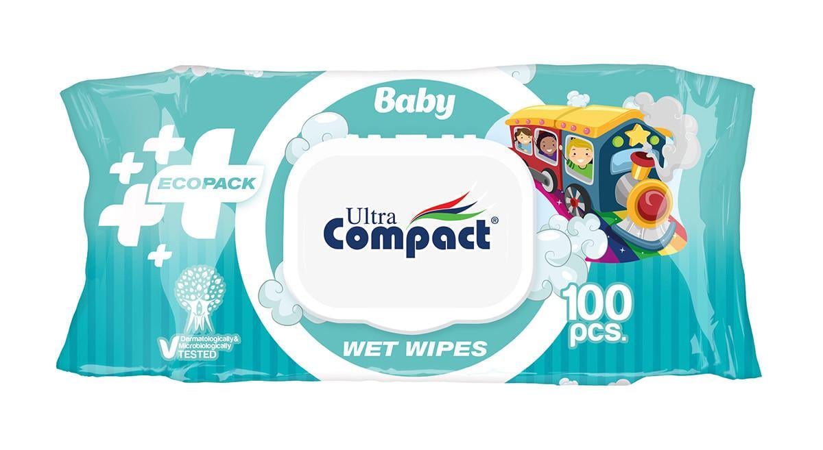 Вологі серветки дитячі Ultra Compact ECOPACK з клапаном 100 шт. (2321564350)