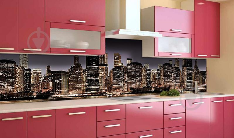 Наклейка виниловая кухонный фартук Zatarga "Огни ночного Мегаполиса" 650х2500 мм (Z181384/1)