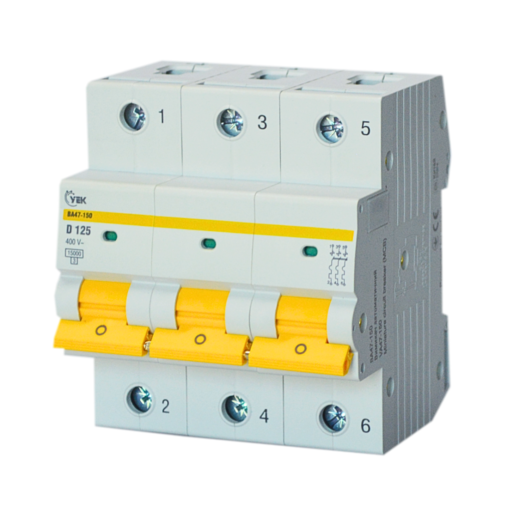 Выключатель автоматический УЕК ВА47-150 3P 125A 15кА D (MVA50-3-125-D-U) Выключатель автоматический УЕК ВА47-150 3P 125A 15кА D (MVA50-3-125-D-U)