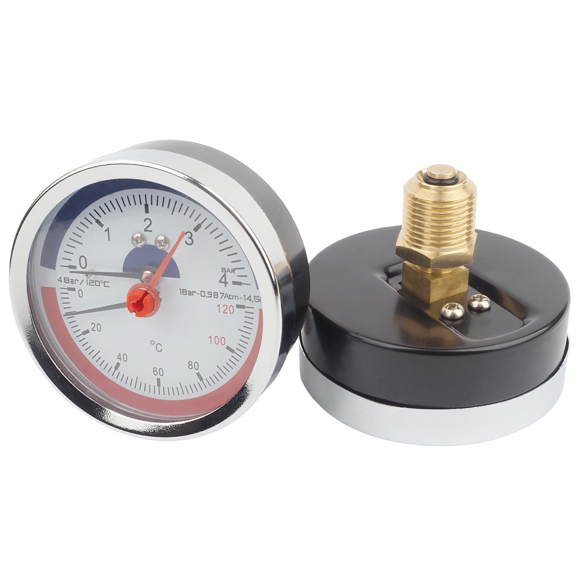 Термоманометр SD1734 0-120°C 0-4 бар заднее подключение клапан 1/2" Ø 80 мм