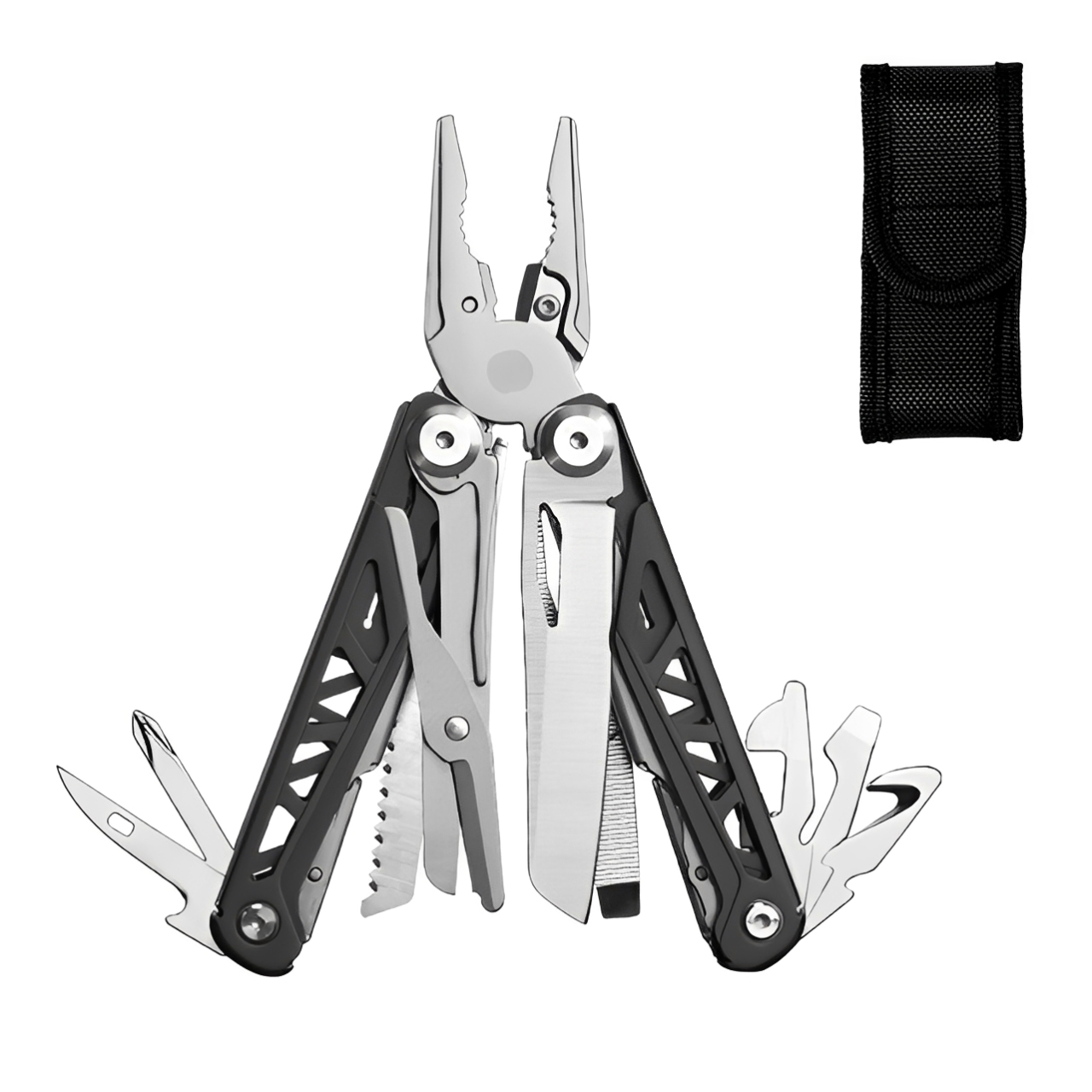 Мультитул Grand Harvest GHK6 16в1 з чохлом на ремінь Black (001220)