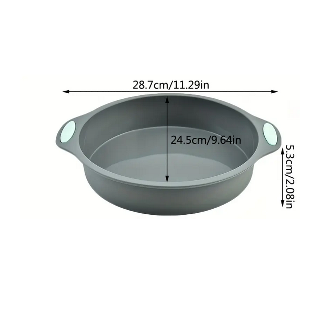 Форма силіконова для пирогів та тортів кругла з ручками 22 см Сірий (SAM-00287) - фото 3