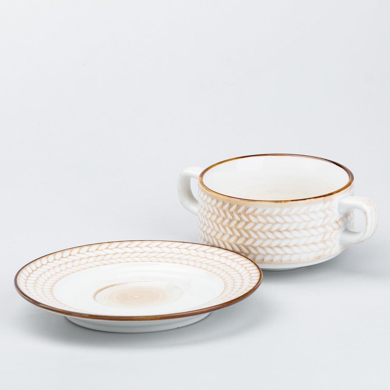 Тарілка для супу із блюдцем глибока 300 мл (4508) - фото 4 Тарілка для супу із блюдцем глибока 300 мл (4508) - фото 4