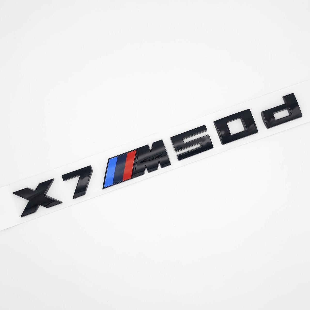 Эмблема надпись X7 M 50d BMW 30,5х2,7 см ABS Черный глянцевый (3038266495)
