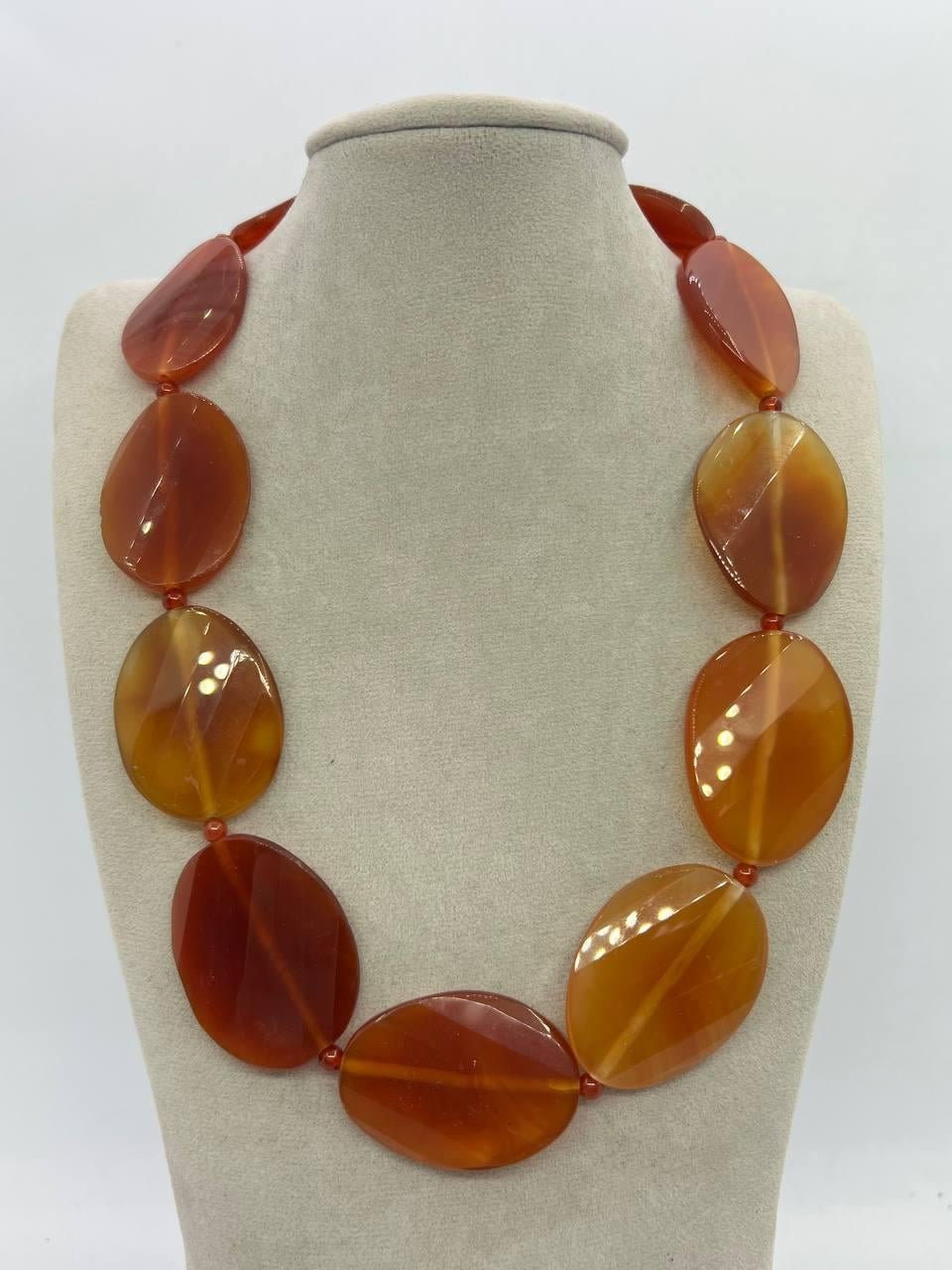 Бусы сердолик 48 см Светло-коричневый (11708)