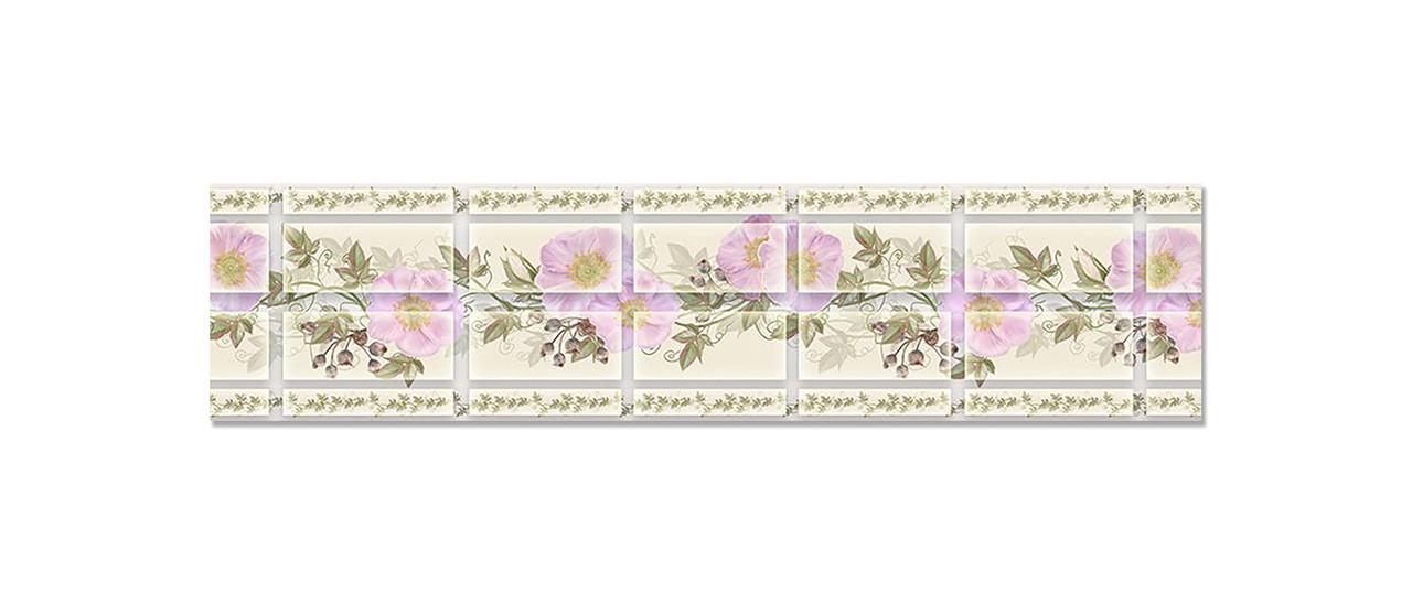 Наклейка виниловая на кухню Zatarga Крупная Плитка/Мальвы 600х2500 мм (1274514088)