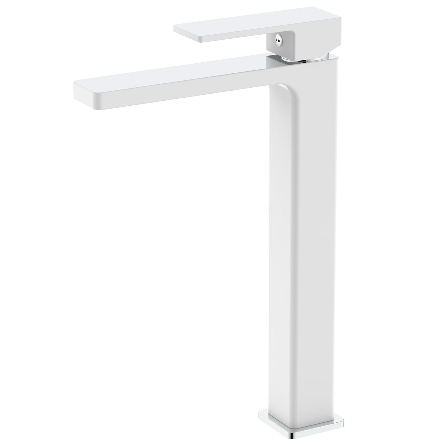 Смеситель для умывальника Q-tap Gemini QTGEM269CRW45679 высокий однорычажный Белый (233726)
