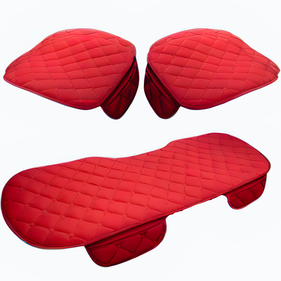 Комплект чехлов в авто на переднее и заднее сиденье 3 шт. Красный