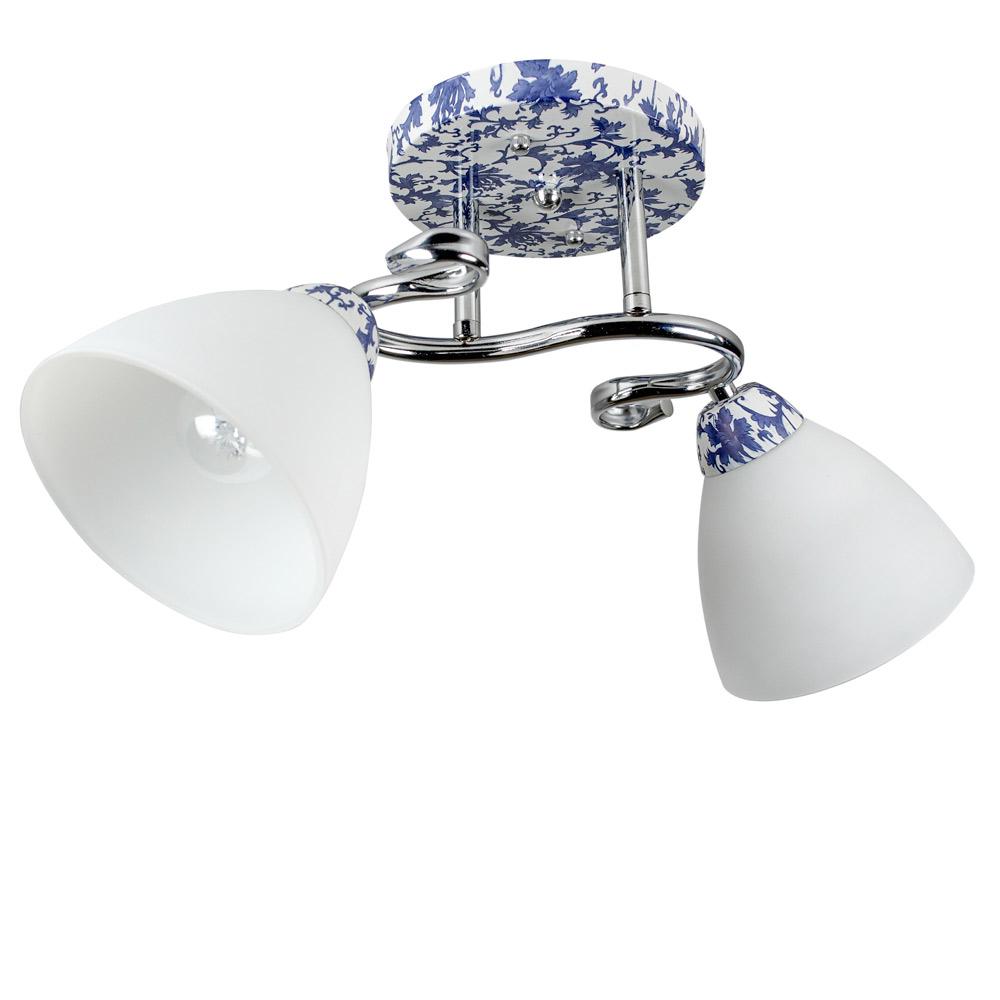 Люстра потолочная Lighthouse SRS-19433/2 с узором Синий/Белый